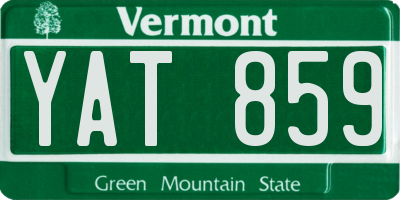 VT license plate YAT859