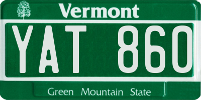 VT license plate YAT860