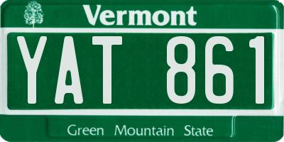 VT license plate YAT861