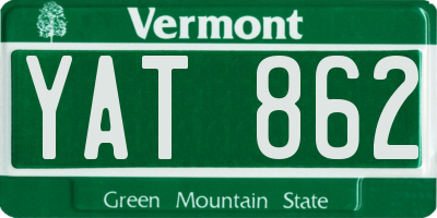VT license plate YAT862