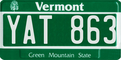VT license plate YAT863