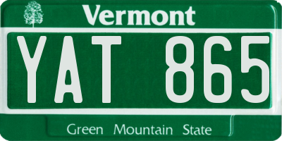 VT license plate YAT865