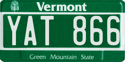 VT license plate YAT866