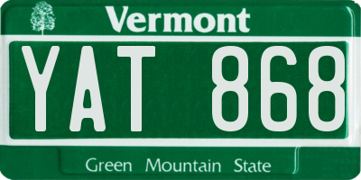 VT license plate YAT868