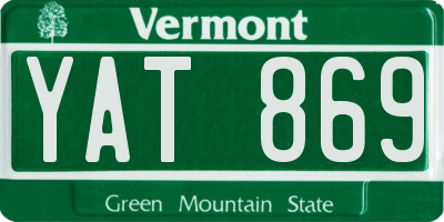 VT license plate YAT869