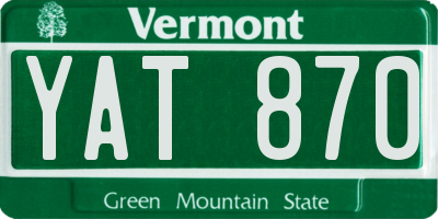 VT license plate YAT870