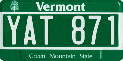 VT license plate YAT871