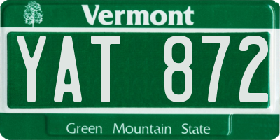 VT license plate YAT872