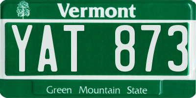 VT license plate YAT873
