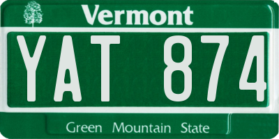 VT license plate YAT874