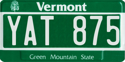 VT license plate YAT875