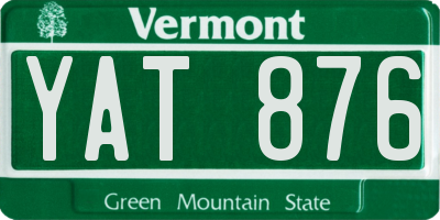 VT license plate YAT876