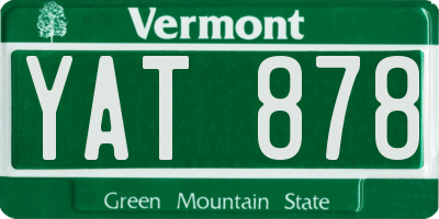 VT license plate YAT878