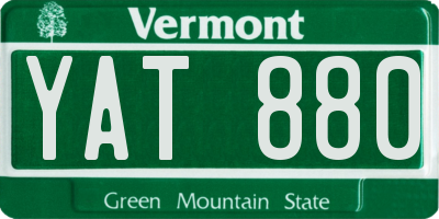 VT license plate YAT880