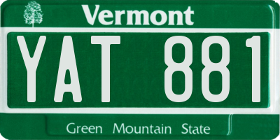 VT license plate YAT881