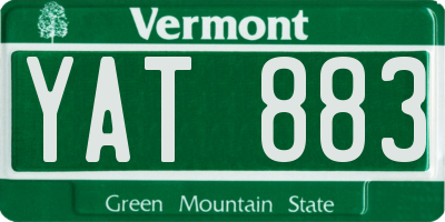 VT license plate YAT883
