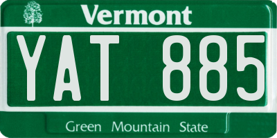 VT license plate YAT885