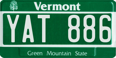 VT license plate YAT886