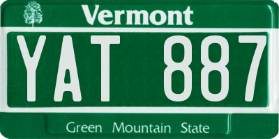 VT license plate YAT887