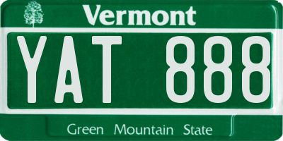 VT license plate YAT888