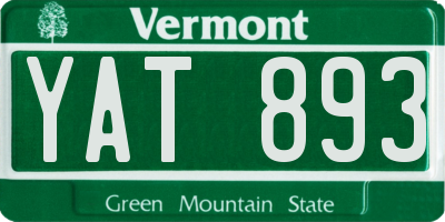 VT license plate YAT893
