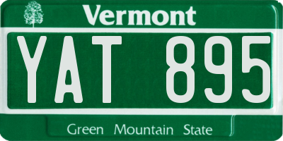 VT license plate YAT895