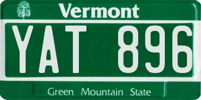 VT license plate YAT896