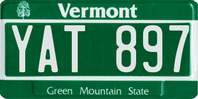 VT license plate YAT897