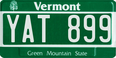 VT license plate YAT899
