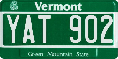 VT license plate YAT902