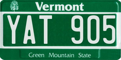 VT license plate YAT905
