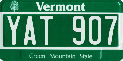 VT license plate YAT907