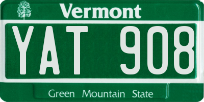 VT license plate YAT908