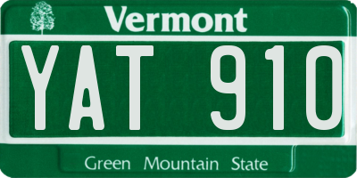 VT license plate YAT910