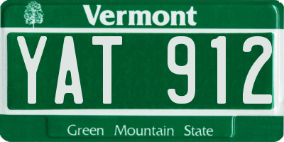 VT license plate YAT912