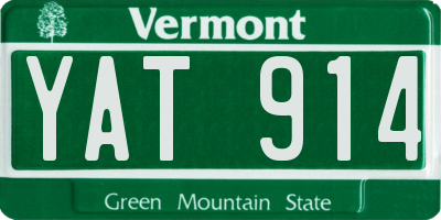 VT license plate YAT914
