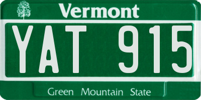 VT license plate YAT915