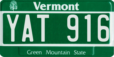 VT license plate YAT916