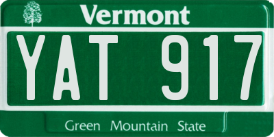 VT license plate YAT917