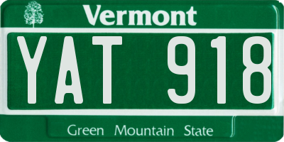 VT license plate YAT918