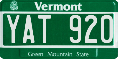 VT license plate YAT920