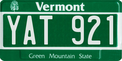 VT license plate YAT921
