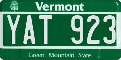 VT license plate YAT923