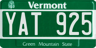 VT license plate YAT925