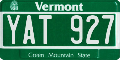 VT license plate YAT927