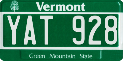 VT license plate YAT928