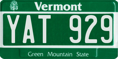VT license plate YAT929