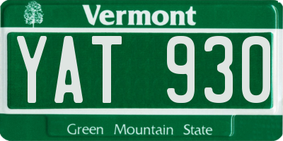 VT license plate YAT930