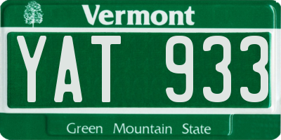 VT license plate YAT933