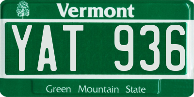 VT license plate YAT936